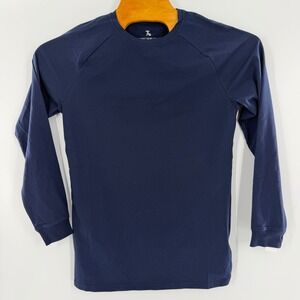 Tailored Athlete Mens Basic Long Sleeve T-Shirt Navy Blue Raglan Size Large